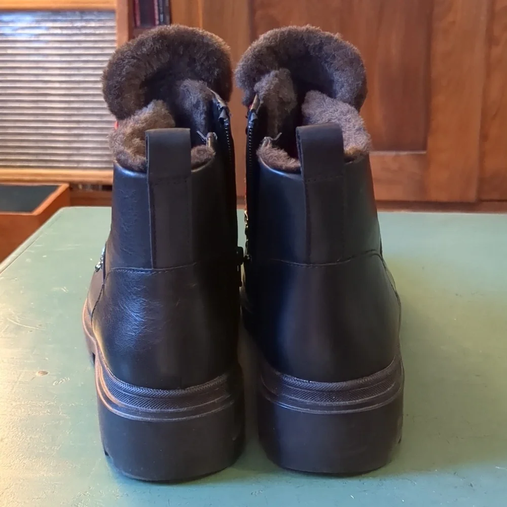 Naturalizer Julian Waterproof Boot Black Leather Upper - Picture 4 of 12